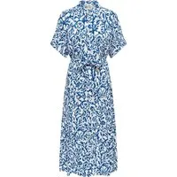 ONLY Druckkleid ONLSAFA S/S LONG BELT DRESS WVN EX Viskose, regular fit