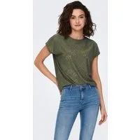 ONLY Kurzarmshirt ONLSMILLA LIFE S/S TOP JRS NOOS regular fit, modisch, Single Jersey, Materialmix, Rundhals