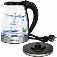 kowdom Wasserkocher Wasserkocher Glas 1,8L 2200W BPA-frei LED automatische Abschaltung, 2200 W, Borosilikatglas, BPA-frei, automatische Abschaltung, 2200W