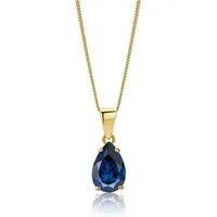 Miore Kette mit Anhänger MA9162N - aus 9 Karat 375 Gelbgold - mit Saphir 1,00 Karat, Damenhalskette mit 45 cm Länge