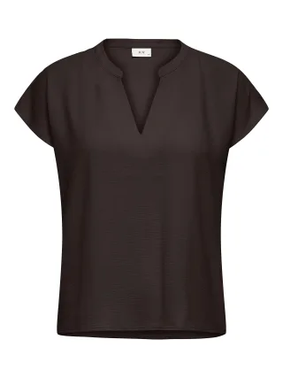 JDY - JDYLION LIFE S/S TOP WVN NOOS Chocolate Torte - Gr. - 38