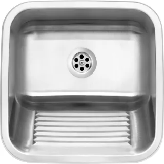 Neuesbad Ausguss 1-Becken Spüle ohne Abtropffläche 450X450X200, 2'' mit Zubehör NB1DEZYK010A1