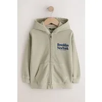 Next Kapuzenpullover Kapuzenjacke mit Reißverschluss und Print (1-tlg)