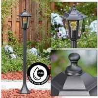 hofstein Pollerleuchte Wegeleuchte aus Metall/Glas in Schwarz/Klar, ohne Leuchtmittel, antike Außenleuchte, Gartenlampe, Gartenbeleuchtung IP44, 1 x E27