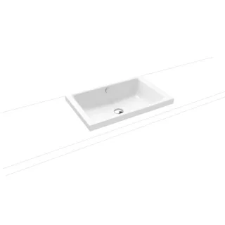 Kaldewei Puro Aufsatzwaschtisch 908906003001 3173, 60x38,5cm, weiß Perl-Effekt, mit Überlauf, ohne Hahnloch