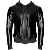 Noir Handmade Men Lederimitatjacke Herren-Jacke in schwarz - L