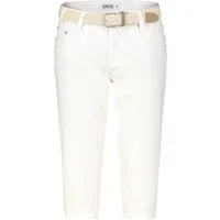 SUBLEVEL Caprihose Damen 3/4-Hose mit Flechtgürtel Baumwoll-Stretch-Hose, Eingrifftaschen