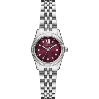 Michael Kors Lexington MK4968 Damenarmbanduhr mit burgunderfarbenem Zifferblatt