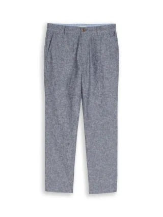 Tom Tailor - TTREGULAR Chino Hose mit Leinenanteil navy chambray - Gr. - 32