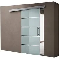 doporro Glasschiebetür komplettset Zimmertür Schwebetüren H:205/215cm 8mm ESG Amalfi13