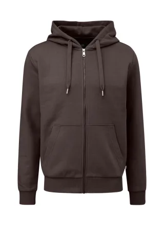 Q/S designed by - Sweatjacke mit Rippsaum braun - Gr. - S