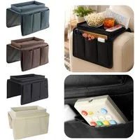 PRIISF Tablett Sofatablett Armlehne Organizer Tasche Anti-Rutsch Couch Getränkehalter, Oxford, (Couch Sessel Stuhl hängen Aufbewahrungstasche, Tablett Couch Ablage für Sofalehne Praktische Sofa Ablage), Faltbar Sofa Tablett für Buch, Magazin, Handy, 