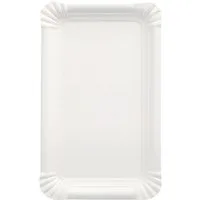 PAPSTAR Pappteller Teller, Pappe pure eckig 11 cm x 17,5 cm weiss 250 Stk