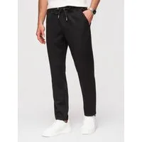 OMBRE Sweathose Herren Sweathose Regular Fit Jersey Schwarz L (kein Set, 1-tlg) Brandmarken-Details