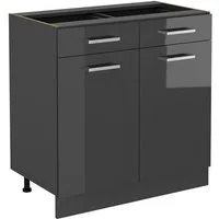 Vicco Unterschrank R-Line, Anthrazit Hochglanz/Anthrazit, 80 cm ohne Arbeitsplatte (1-St)
