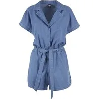 URBAN CLASSICS Latzjeans Urban Classics Damen Ladies Light Denim Resort Jumpsuit