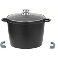Cheffinger Kochtopf mit Glasdeckel & Silikongriffe, ø32 cm - 15 L - Antihaft, Aluminiumguss (1-tlg), Induktionsgeeignet, mit Glasdeckel