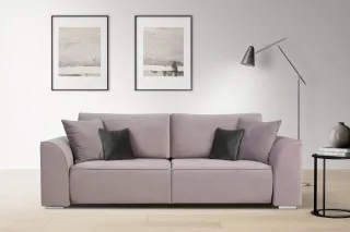 OTTO home 3-Sitzer "BEATRICE, B: 250 cm - wahlweise mit Bettfunktion" u. Bettkasten, incl. 2 Zierkissen