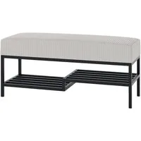Beautysofa Polsterbank Moderne, modische elegante Bank mit Schuhregal SHELF (B:80/100/H:45/T:35cm)