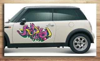 Aufkleber fürs Auto, Autoaufkleber Graffiti Style "Hippy Style"