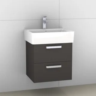 Artiqua 412 Waschtischunterschrank für Connect Cube E7139, Stahlgrau, 412-WU2L-I29-7142-88 412-WU2L-I29-7142-88