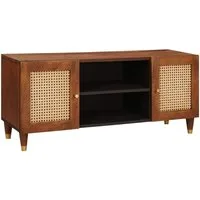 vidaXL TV-Schrank TV-Schränk mit Regal Braun 105 x 33,5 x 46 cm Massivholz (1-St)