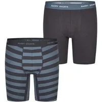 HAPPY SHORTS Langer Boxer Jersey Boxer Briefs (2-St) langer Beinabschluss Long Boxer Trunks Männer