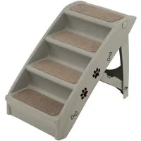 KOMFOTTEU Haustiertreppe Hundetreppe, mit 4 Stufen, tragbar&klappbar