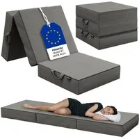 Klappmatratze Lomme, 3-teilige Faltmatratze, Bellamio, 15 cm hoch, (90x200 cm, Dunkelgrau), Gästematratze mit Tragegriffen, Bezug abnehmbar & waschbar