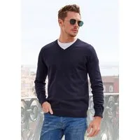 H.I.S Strickpullover mit V-Ausschnitt, Pullover aus Feinstrick, Baumwollmischung