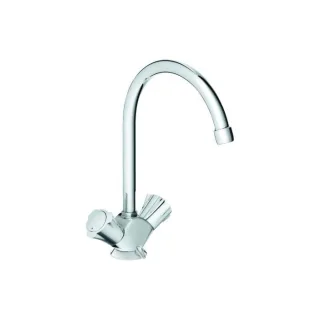Grohe Spültisch-Zweigriffarmatur Costa Niederdruck, schwenkbarer Rohrauslauf, chrom