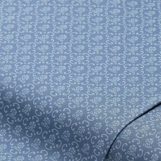 Baumwoll-Trachtenstoff "Ornamente", rauchblau-color