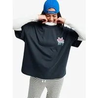 Roxy T-Shirt TALLOVERSIZE WASHED Kurzarm, aus Baumwolle, mit Rundhalsausschnitt