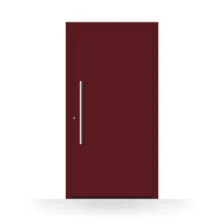 Haustür Rot RAL 3004, Aluminium, Schüco-Profil, 700 x 1700 mm, DIN links nach innen öffnend, Modell Berlin, individuell konfigurierbar