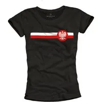 MAKAYA Print-Shirt Damen mit Polnischer Flagge Polen Fahne Wappen Adler Motiv Frauen Top (Kurzarm, Baumwolle) mit Druck