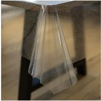 ANRO Tischdecke Glitter abwaschbar Wachstuch pflegeleicht wasserabweisend (Einzelstück 1-tlg), Glitzer Glam Transparent Rund 100cm Gartentischdecke