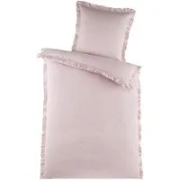 Holiday Heimtex Bettwäsche PURE ROMANTIC, L 135 x B 200 cm, Rose, Polyester, 1 teilig, mit Rüschen