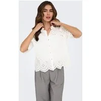 ONLY Spitzenbluse ONLVALAIS S/S SHIRT WVN NOOS Baumwolle, loose fit