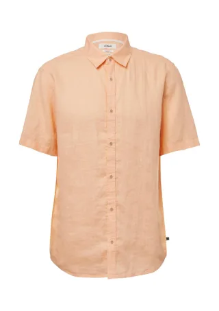 s.Oliver Red Label - Regular Fit: Leichtes Kurzarmhemd aus 100% Leinen orange - Gr. - XXL