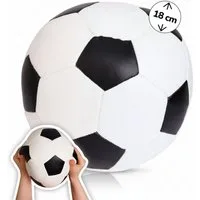 alldoro Softball Ø 18 cm im schwarz-weißen Fußball-Design für Kinder ab 0 Jahren, Kinderball, extra weich und leicht, Ballspiele für drinnen & draußen