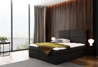 Boxspringbett Bett DERBI Stoff Braun 160x200cm inkl.Bettkasten