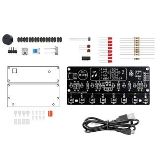 Electronic Piano Kit 8-key Interface Three-tone 14 built-in Songs LED Lighting Effect 5V Power Supply DIYMusic Module