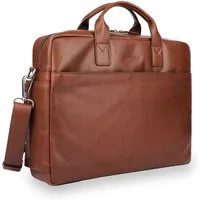 Gentlemen's Laptoptasche Slim - Notebooktasche aus Leder mit Schultergurt 14 & 16 Zoll, Echtleder, großes Hauptfach, Schultergurt, Geschenkverpackung