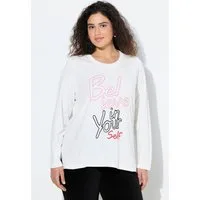 Ulla Popken T-Shirt Shirt Schriftmotiv Classic Rundhals Langarm
