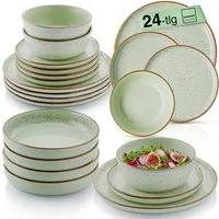 SÄNGER Tafelservice Rio Geschirrset (24-tlg), 6 Personen, Steingut, Handmade, Mintgrün, Erweiterbar, VALUE COLLECTION