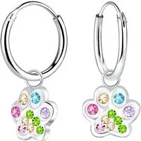 ALEXANDER YORK Paar Creolen Charm PFOTE bunt I hell, 2-tlg., 925 Sterling Silber