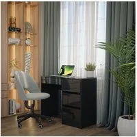 Vicco Schreibtisch Sherry, Anthrazit Hochglanz, 90 x 40 cm mit Schubladen (1-St)