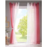 Gardinenbox Gardine (2 St), Ösen, transparent, Voile, Farbverlauf Vertikal »Modena« Voile Raffhalter 10000183