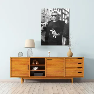 queence Acrylglasbild "Sunglasses" Film  Filmfiguren  Filmszene  Foto  Frau  Portrait  Schwarz-Weiß  Stars Fine Art-Print in Galeriequalität