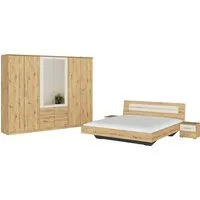 rauch Schlafzimmer-Set Komplettschlafzimmer Schlafzimmer BURANO mit Schrank in 3 Breiten, (Set, 4-tlg), Bett 180x200 cm und 2 Nachttische MADE IN GERMANY